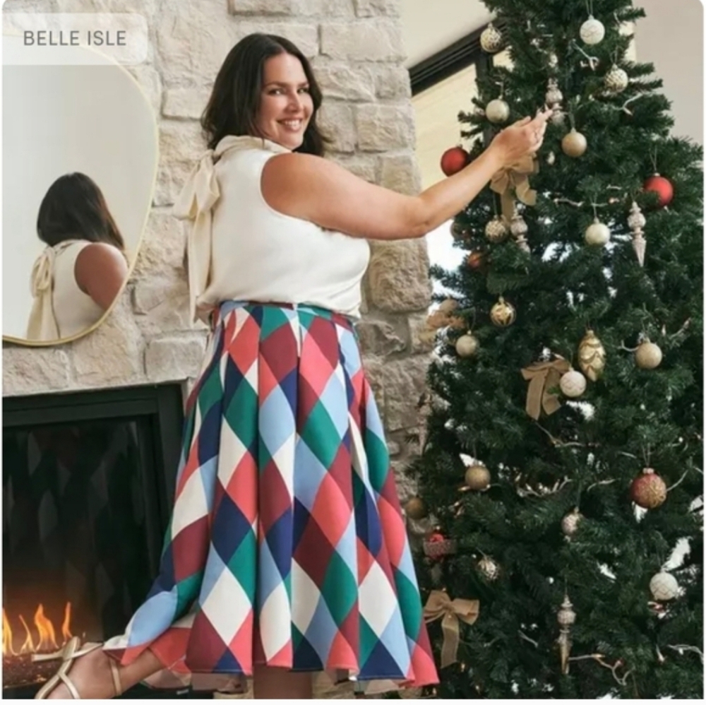 NWT Torrid Belle Isle Pleated Midi Skirt - Picture 2 of 6